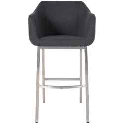 Tabouret de bar Monea E en feutre gris