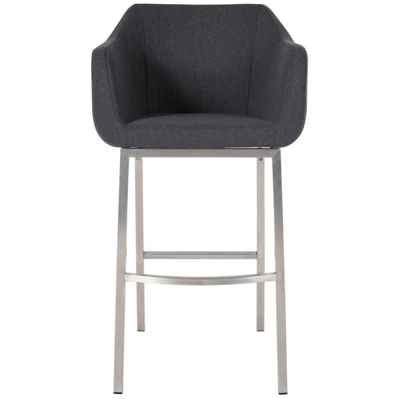 Tabouret de bar Monea E en feutre gris