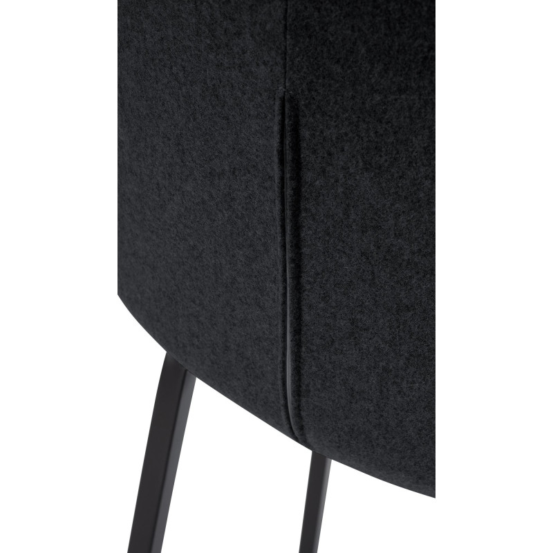 Tabouret de bar Monea B en feutre anthracite