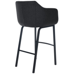 Tabouret de bar Monea B en feutre anthracite