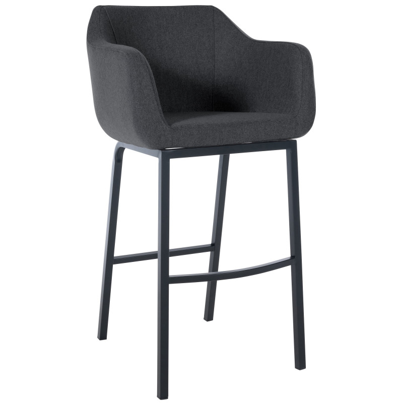 Tabouret de bar Monea B en feutre gris