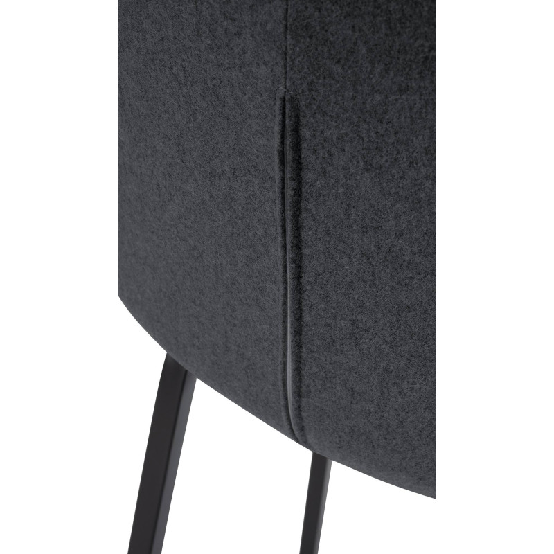 Tabouret de bar Monea B en feutre gris