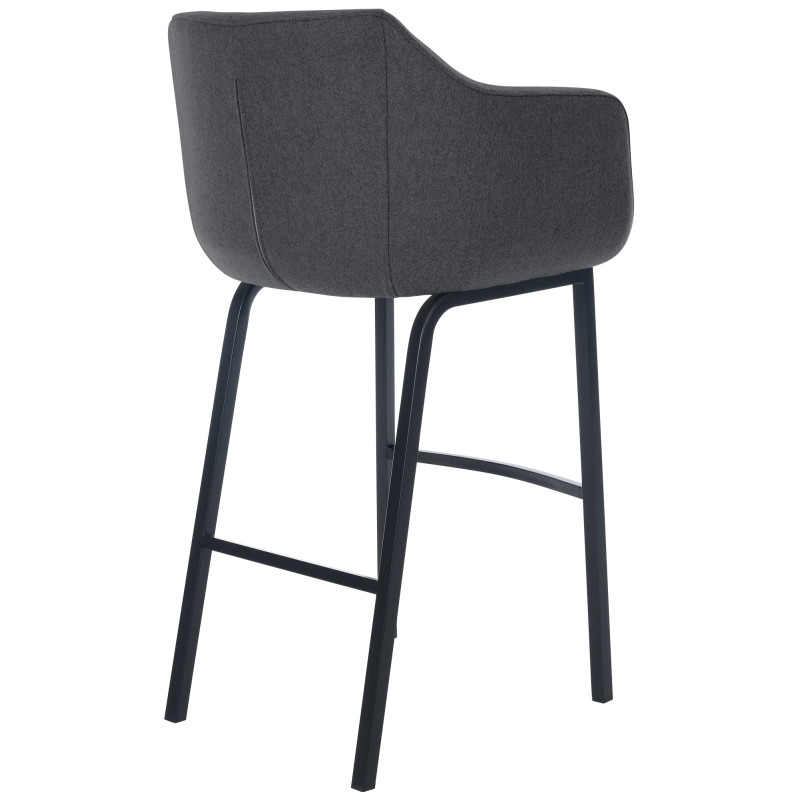 Tabouret de bar Monea B en feutre gris