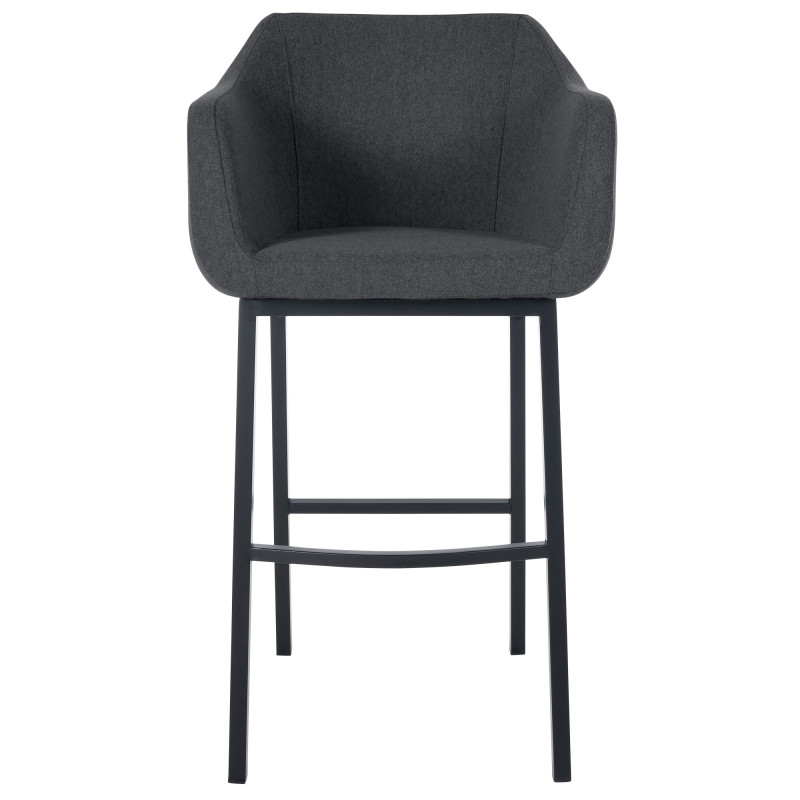 Tabouret de bar Monea B en feutre gris