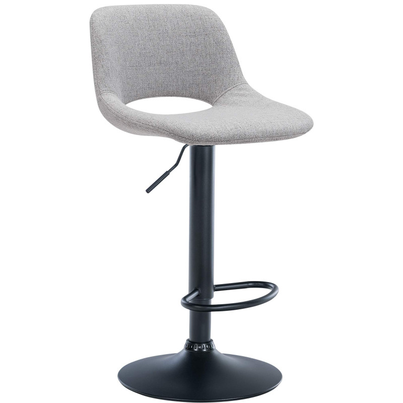 Tabouret de bar Camden tissu noir gris clair