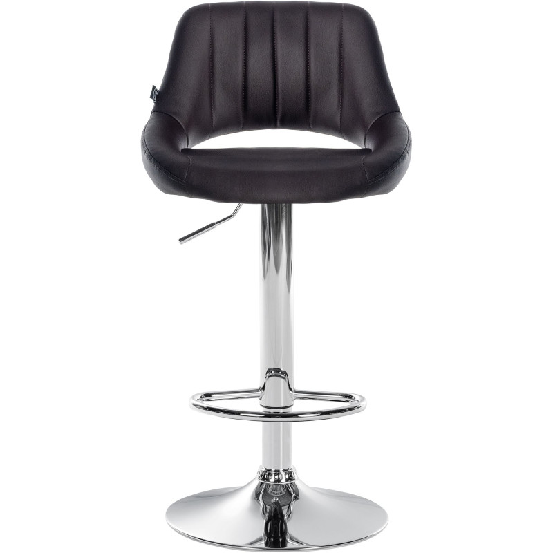 Tabouret de bar Milet en cuir artificiel chromé brun