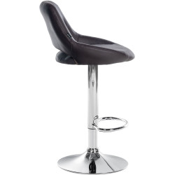 Tabouret de bar Milet en cuir artificiel chromé brun