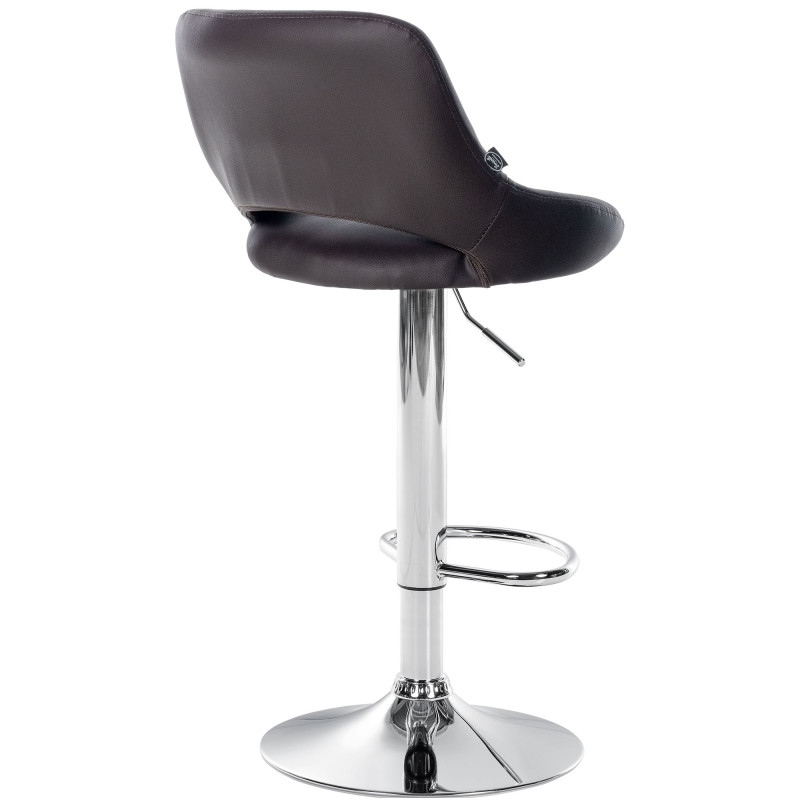 Tabouret de bar Milet en cuir artificiel chromé brun
