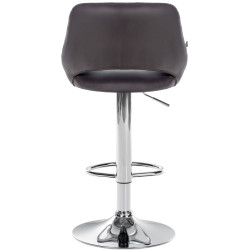 Tabouret de bar Milet en cuir artificiel chromé brun