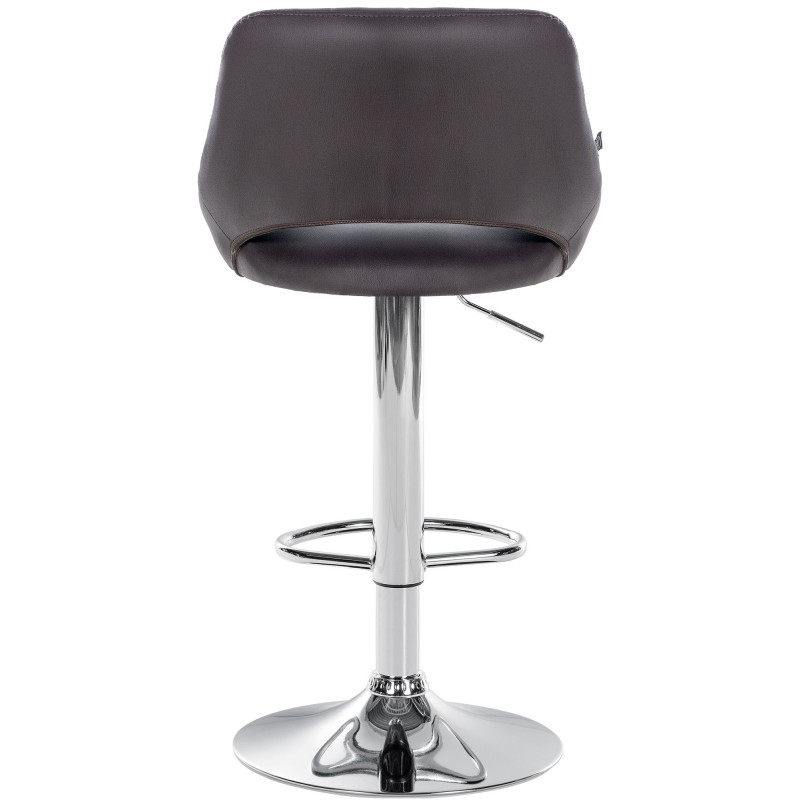 Tabouret de bar Milet en cuir artificiel chromé brun