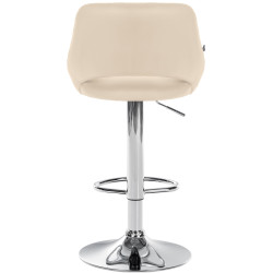 Tabouret de bar Milet en cuir artificiel chromé crème