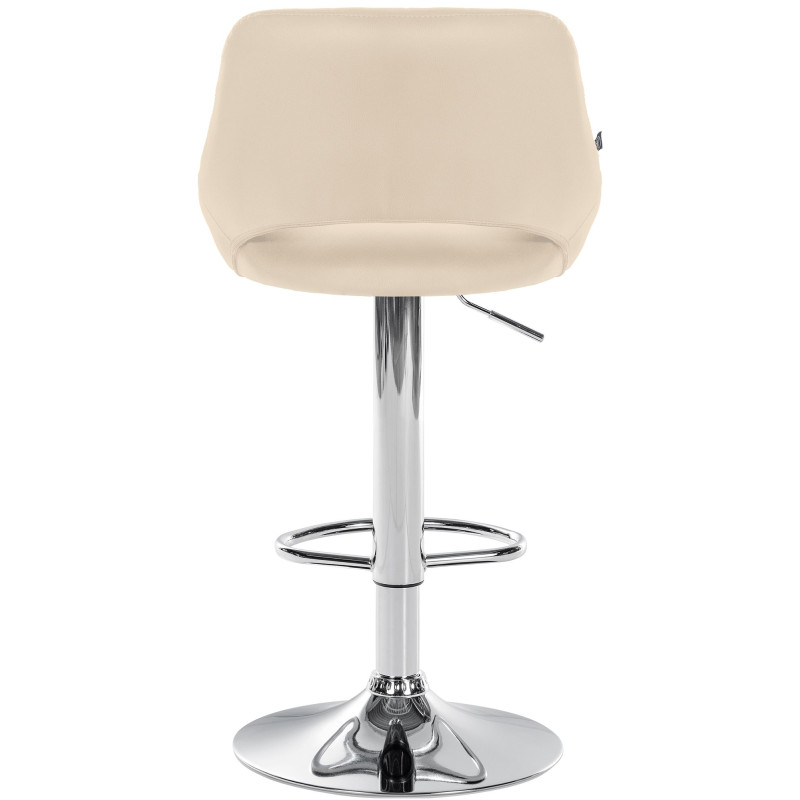 Tabouret de bar Milet en cuir artificiel chromé crème