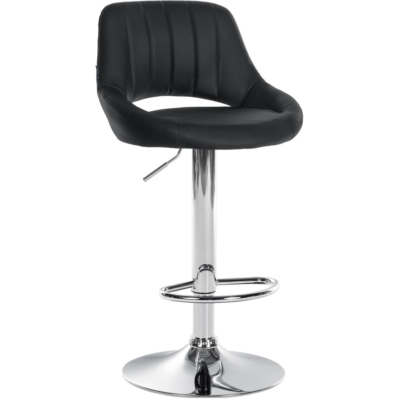 Tabouret de bar Milet en cuir artificiel chromé noir
