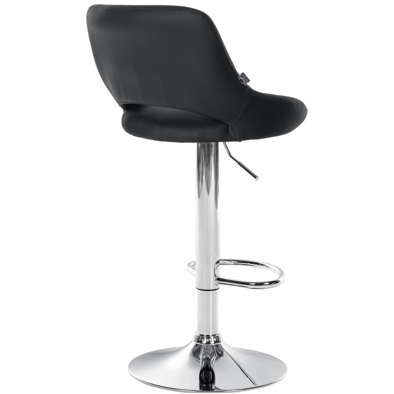 Tabouret de bar Milet en cuir artificiel chromé noir