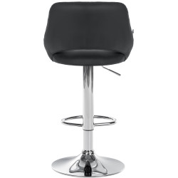 Tabouret de bar Milet en cuir artificiel chromé noir