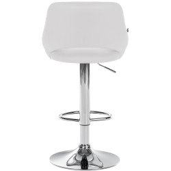 Tabouret de bar Milet en cuir artificiel chromé blanc