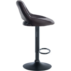 Tabouret de bar Milet simili cuir brun