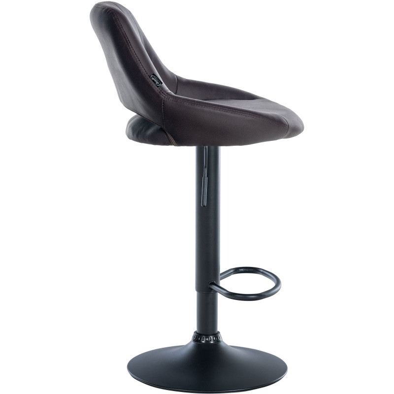 Tabouret de bar Milet simili cuir brun