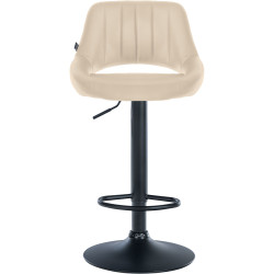 Tabouret de bar Milet simili cuir crème