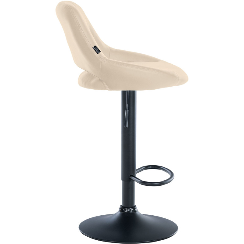 Tabouret de bar Milet simili cuir crème