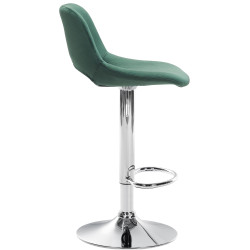Tabouret de bar Camden en velours vert chrome