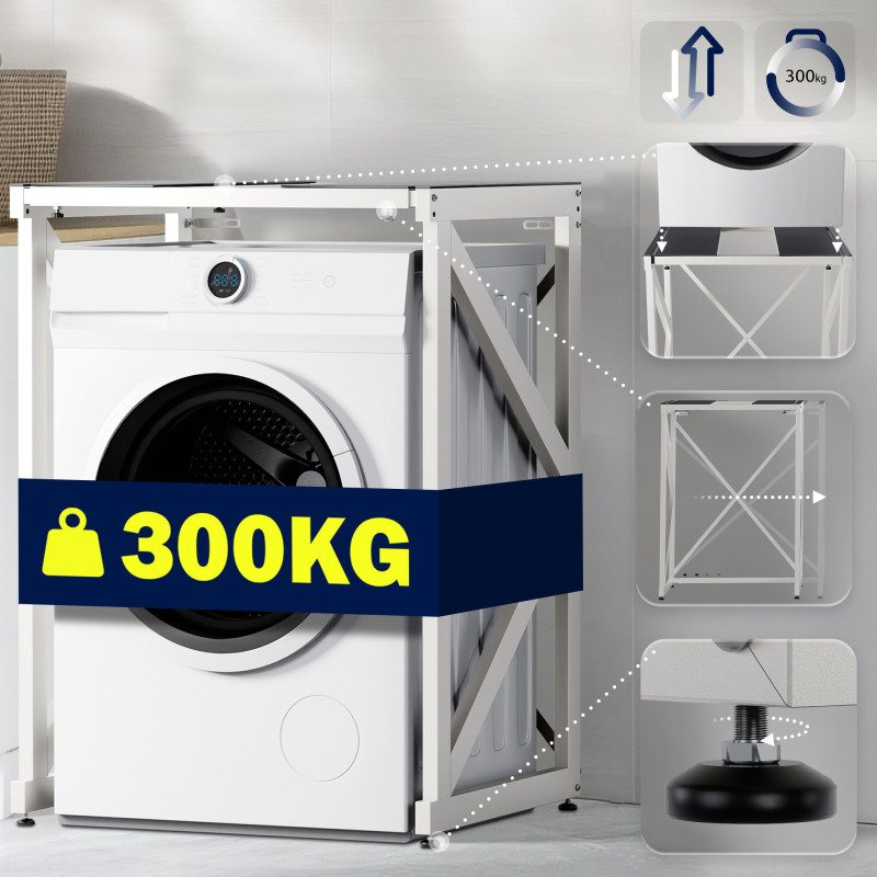 Étagère pour machine à laver Caleb blanc
