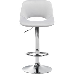 Tabouret de bar Camden velours chromé gris clair