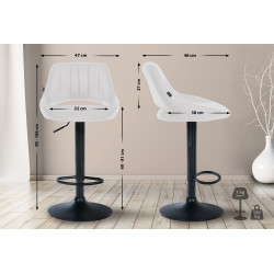Tabouret de bar Milet simili cuir blanc
