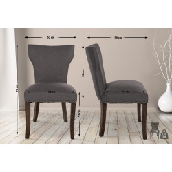 Chaise de salle à manger Zadar en tissu antique foncé