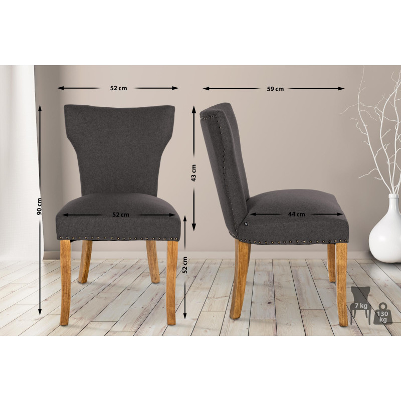 Chaise de salle à manger Zadar en tissu antique clair