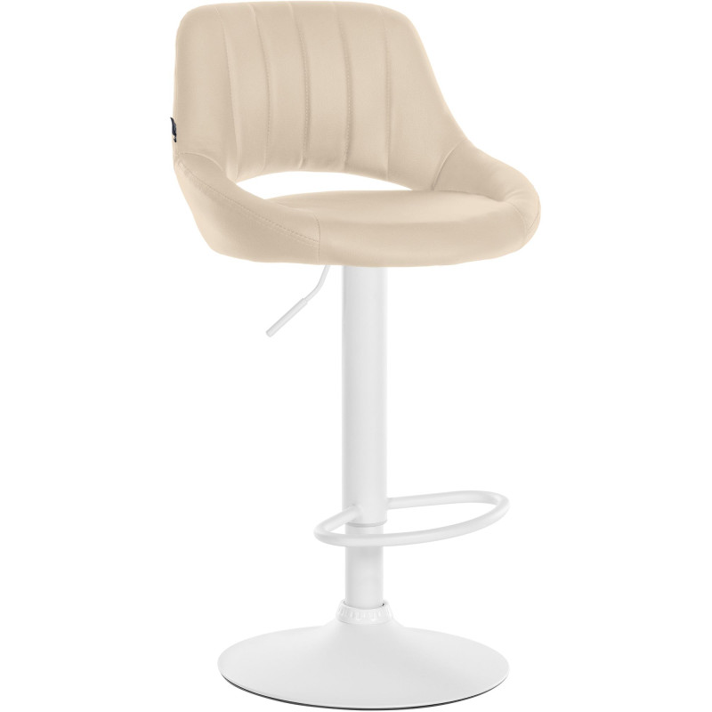 Tabouret de bar Milet en cuir artificiel crème