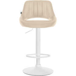 Tabouret de bar Milet en cuir artificiel crème