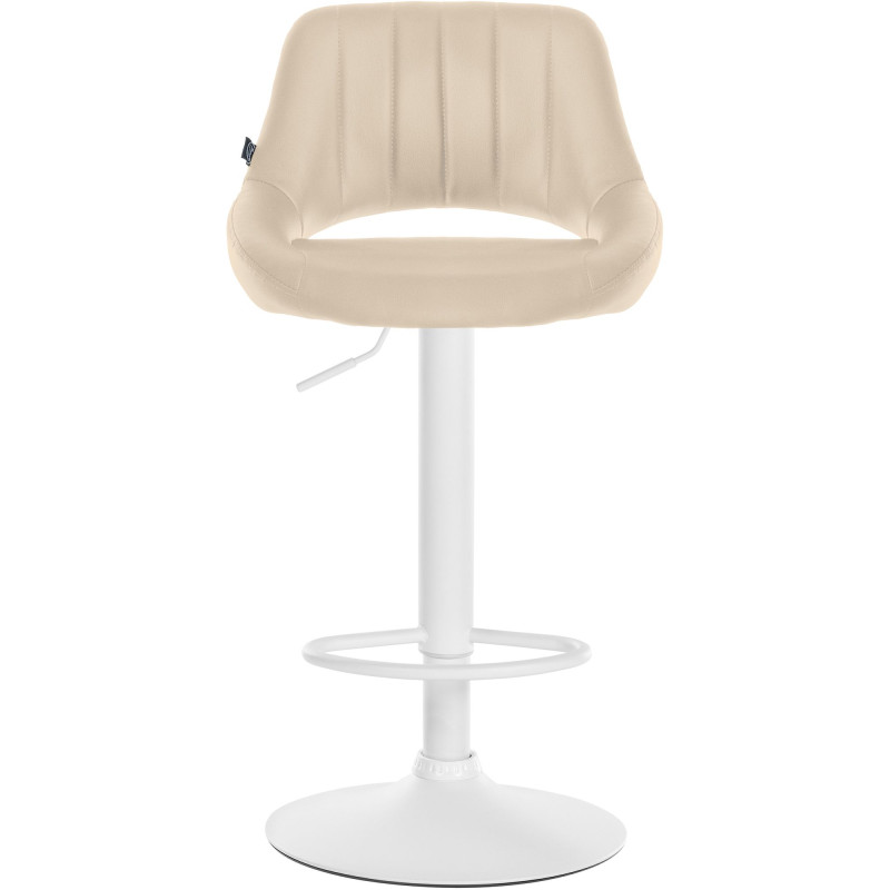 Tabouret de bar Milet en cuir artificiel crème