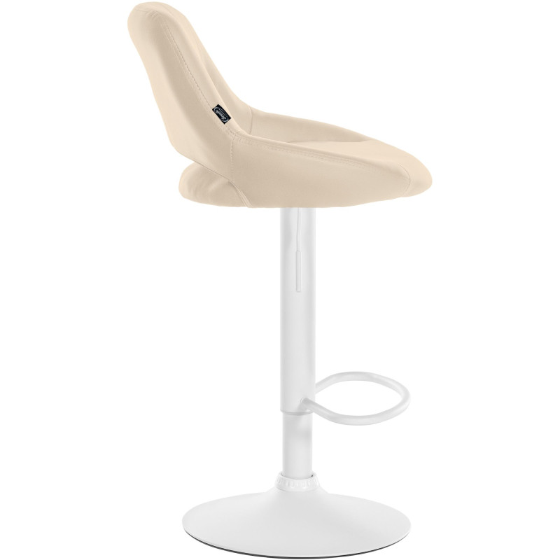 Tabouret de bar Milet en cuir artificiel crème