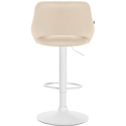 Tabouret de bar Milet en cuir artificiel crème