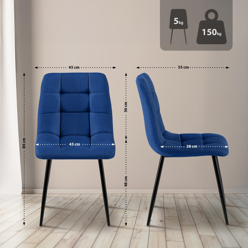 Chaise de salle à manger en tissu Tilde