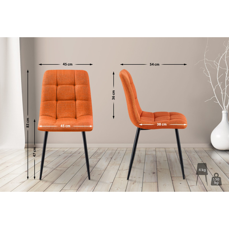 Chaise de salle à manger en tissu Tilde
