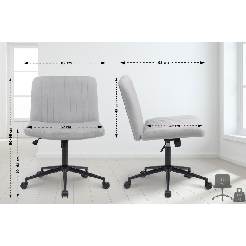 Chaise de bureau Kingman Samt