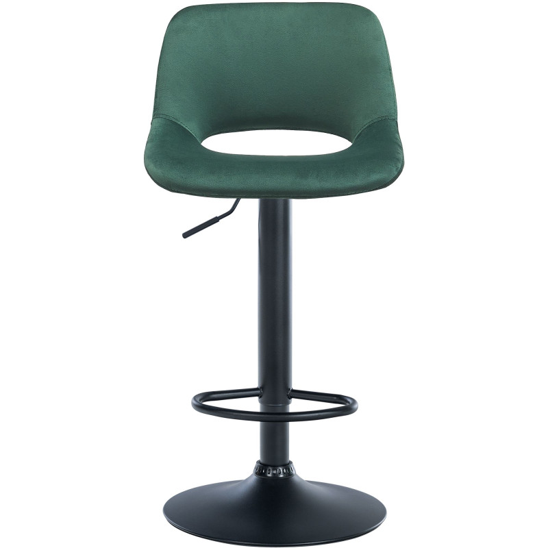 Tabouret de bar Camden velours noir vert