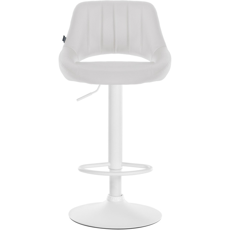Tabouret de bar Milet en cuir artificiel blanc