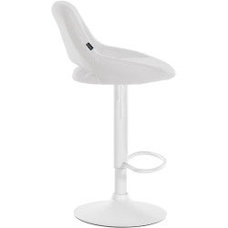 Tabouret de bar Milet en cuir artificiel blanc