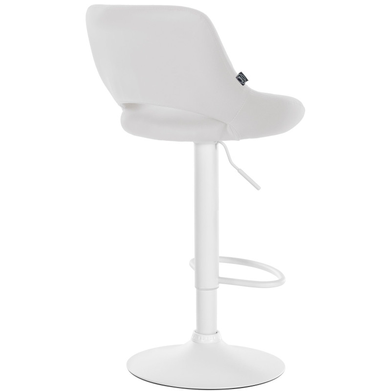 Tabouret de bar Milet en cuir artificiel blanc
