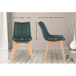 Chaise de salle à manger Passaic en velours