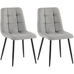 Lot de 2 chaises de salle à manger en tissu Tilde