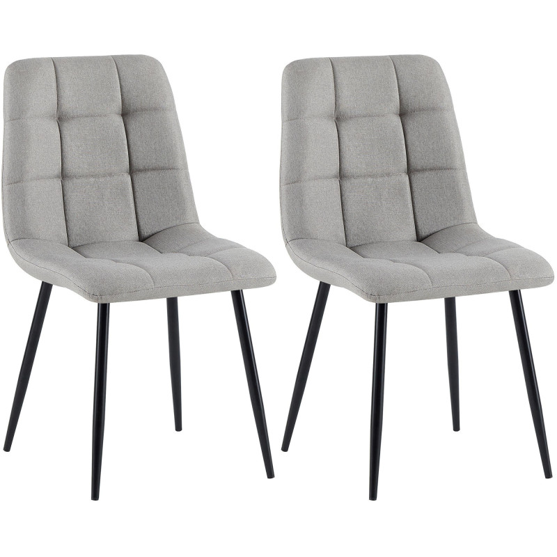 Lot de 2 chaises de salle à manger en tissu Tilde