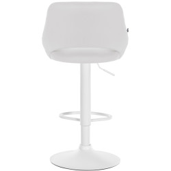 Tabouret de bar Milet en cuir artificiel blanc