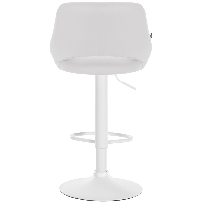 Tabouret de bar Milet en cuir artificiel blanc