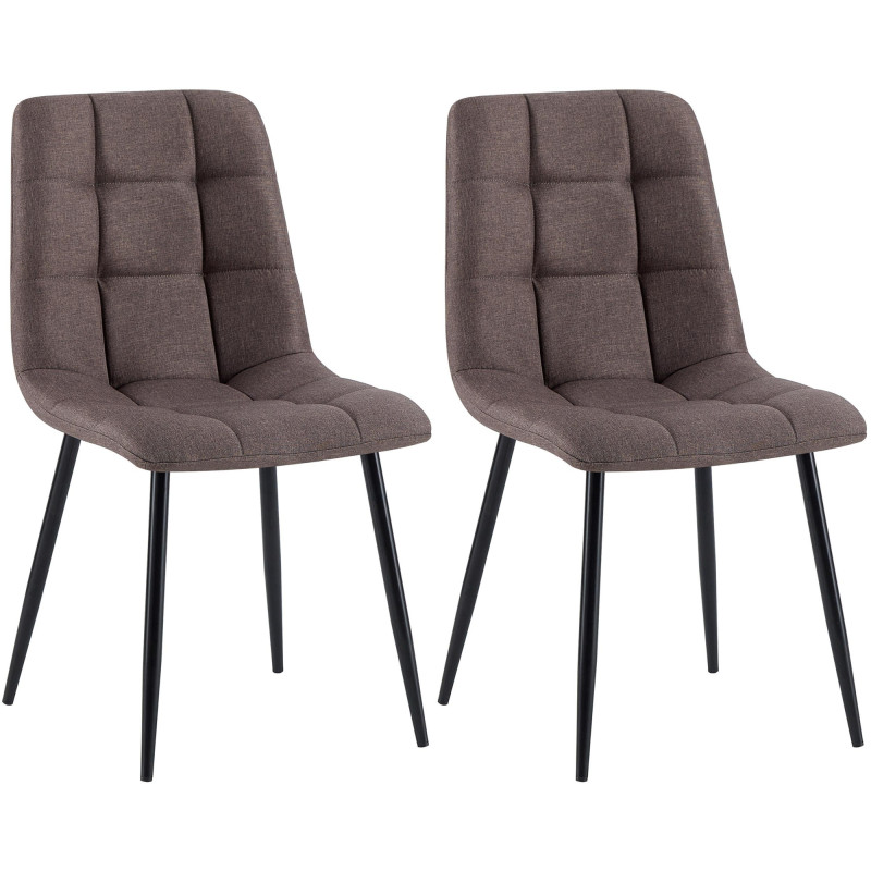 Lot de 2 chaises de salle à manger en tissu Tilde