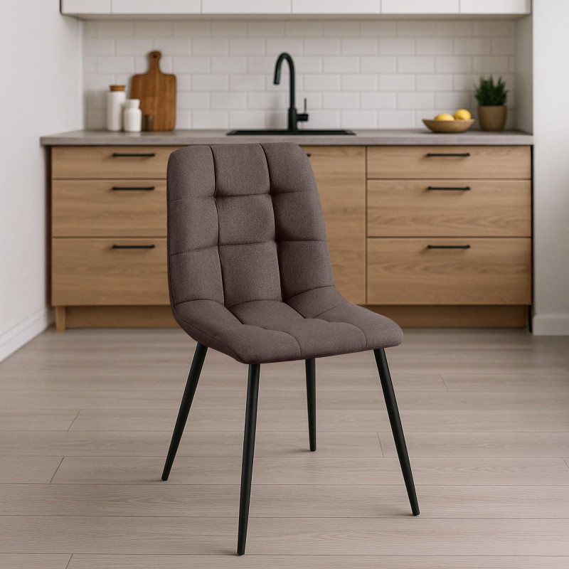 Lot de 2 chaises de salle à manger en tissu Tilde