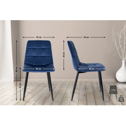 Lot de 2 chaises de salle à manger en velours Tilde